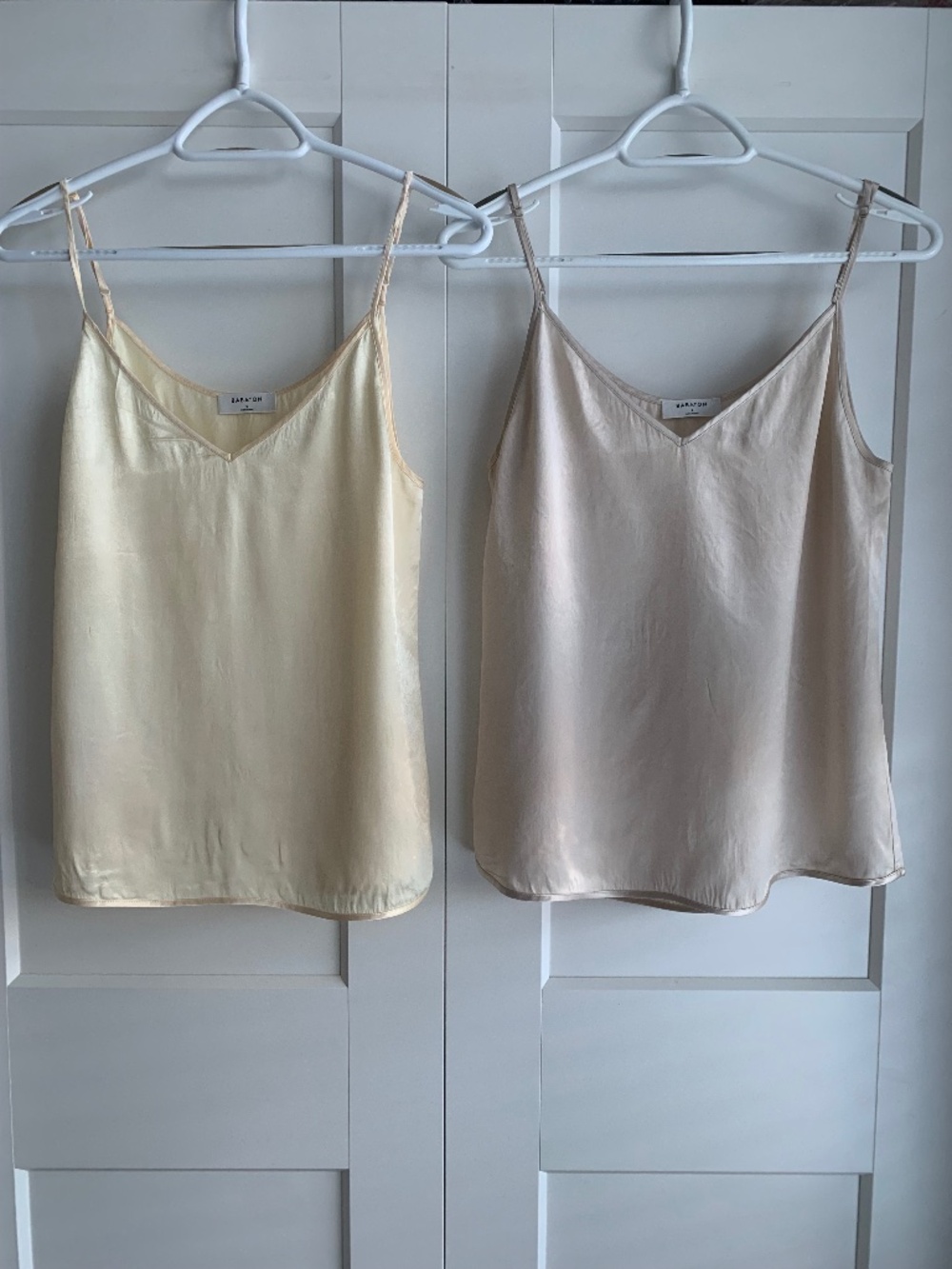 Babaton Satin V-Neck Camisoles Size Small set of 2